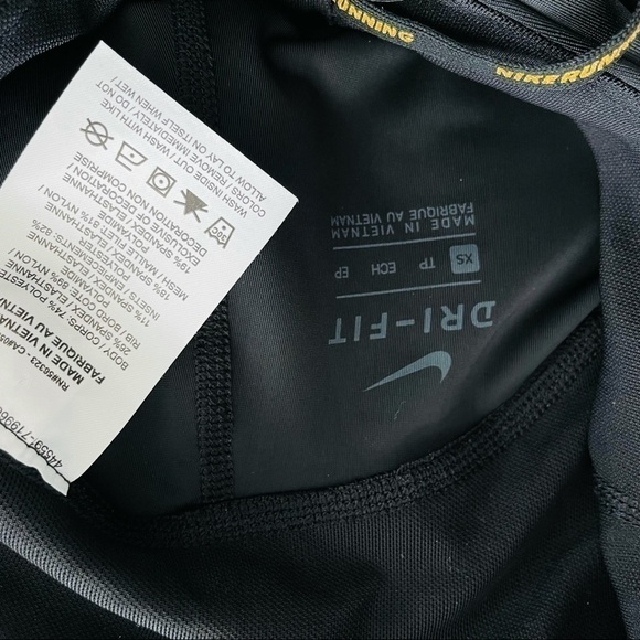 Nike Metallic Panel Leggings XS Black Silver Activewear Running Gym Yoga Pants - Picture 5 of 9